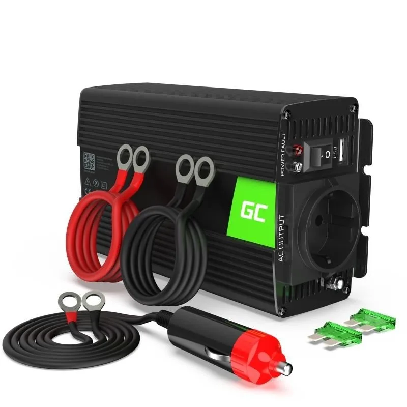 Invertor de tensiune 12V la 230V 300W Greencell INV01DE