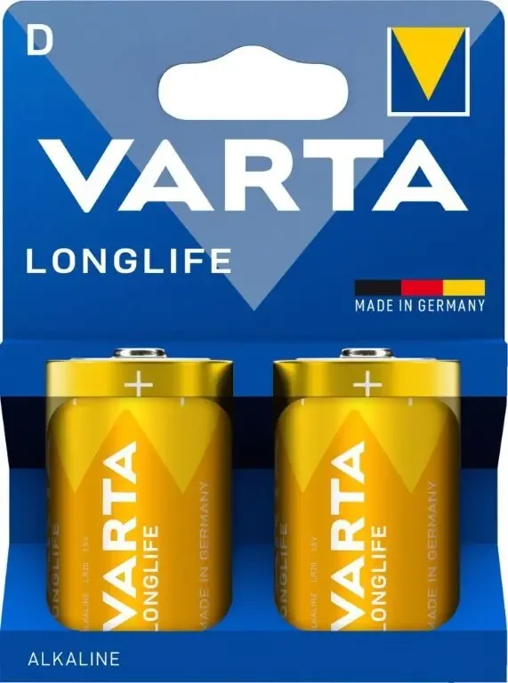 Set 2buc baterii alcaline R20 D Longlife Varta 4120