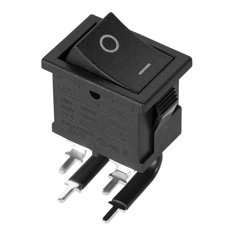 Intrerupator ON-OFF cu 4 pini la 90 grade pentru cablaj 6A 250V