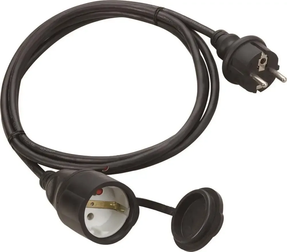 Cablu prelungitor 10m 3500W 16A 3x1.5mm priza SCHUKO cu capac negru IP44 Technik MTI10M1,5M-BK