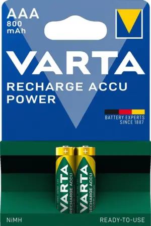 Set acumulatori R3 AAA 800mAh Ready2Use 2buc/blister Varta