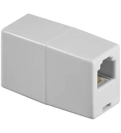 Adaptor prelungire RJ11 mama-mama alb Goobay
