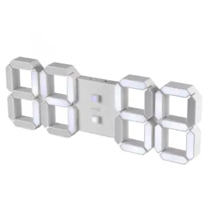 Ceas desteptator digital LED 3D alb 128mm 5V USB telecomanda Home LTC 05