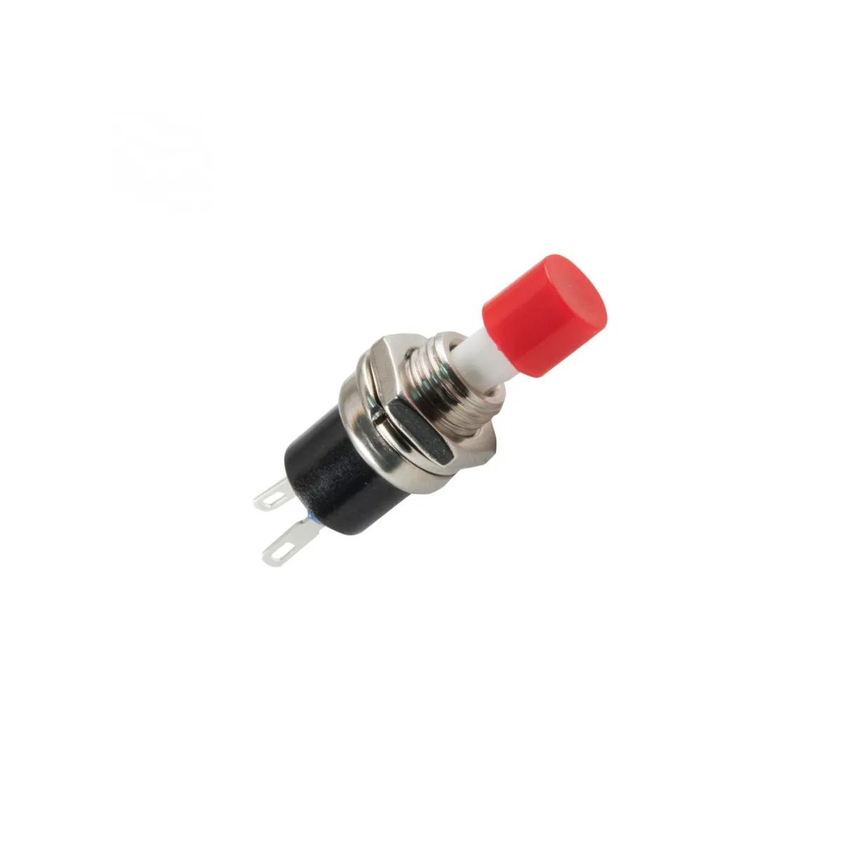 Buton intrerupator mini rosu OFF-(ON) fara retinere 1 circuit 12V 1.5A incastrabil 7mm