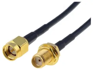 Cablu 50 ohm 10cm SMA soclu - SMA mufa negru BQ CABLE SMA-SMF/50/01