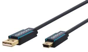 Cablu Profesional 3m mini USB 2.0 - USB Hi-Speed 480Mbit/s OFC cupru fara oxigen aurit Clicktronic 70128