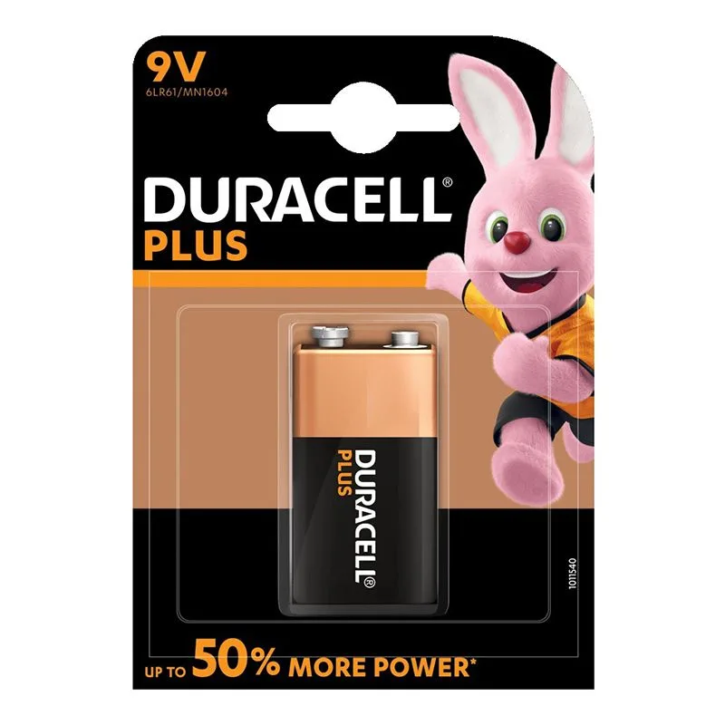 Baterie alcalina 9V Plus Duracell 6LR61/MN1604