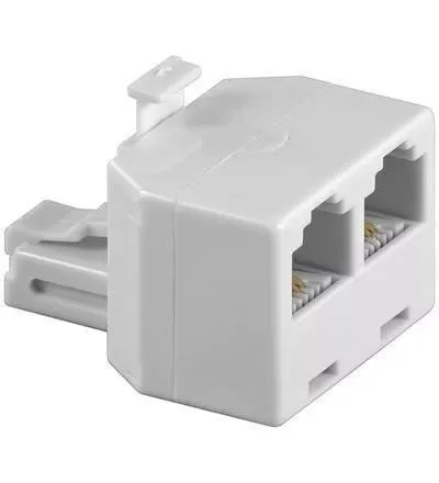Adaptor RJ11 tata la 2x RJ11 mama alb Goobay