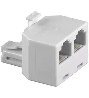 Adaptor RJ11 tata la 2x RJ11 mama alb Goobay