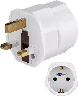Adaptor priza EU SCHUKO - priza UK cu pamantare pentru calatorii Goobay