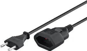 Cablu prelungitor EURO 3m 2x0.75mm mama-tata negru 2.5A 50508 Goobay
