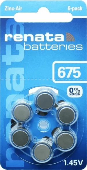 Set baterii auditive 675 ZA675 PR44 Renata 6buc/blister