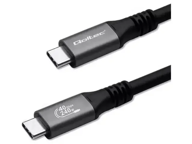 Cablu USB-C 4.0 - USB-C 4.0 1m PD 240W 4K 8K 40Gbps Thunderbolt 3 Thunderbolt 4 QOLTEC 50669