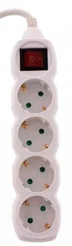 Prelungitor 4 prize 3m cu intrerupator 3xG1.5mmp Well