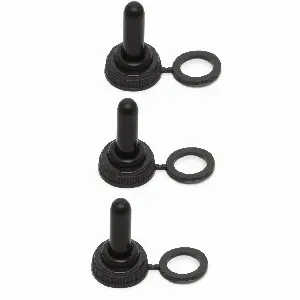 Set 3 capisoane ermetice din silicon negru pentru comutatoare cu brat 16.5x26mm M`N`C 09013-3