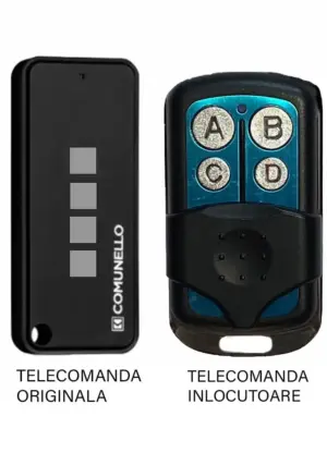 Telecomanda inlocuitoare poarta garaj cu 4 butoane cod fix frecventa 433.92MHz Comunnelo Keep 4 compatibila cu originalul (809)