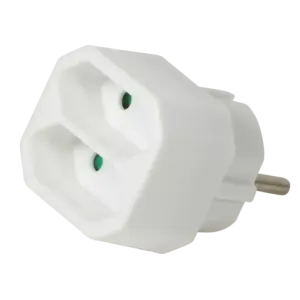 Conector alimentare AC SCHUKO splitter alb 2x soclu EURO LOGILINK LPS218