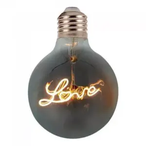 Bec LED G125 E27 5W 70lm cu filament 2200K alb cald model LOVE V-TAC