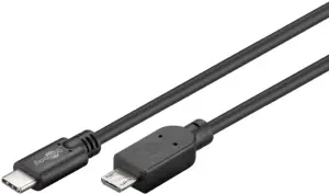 Cablu USB 2.0 type C la Micro USB 2.0 0.6m cupru 0.48Gbit/s negru 67992 Goobay