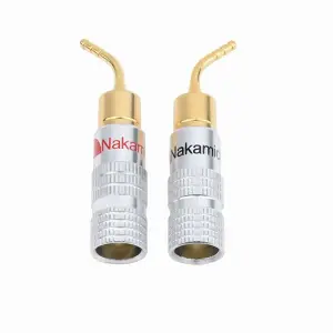 Set 2 mufe banana la 90 grade tata 2mm metal cu surub inel negru si rosu