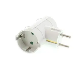 Stecher dublu cu contact protectie 2x SCHUKO laterale Well