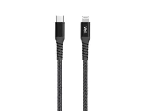 Cablu de date si incarcare USC TYPE C - iPhone Lightning 1m PD certificat MFI negru Well