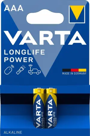 Set baterii alcaline R3 AAA 2buc/blister Longlife Power Varta