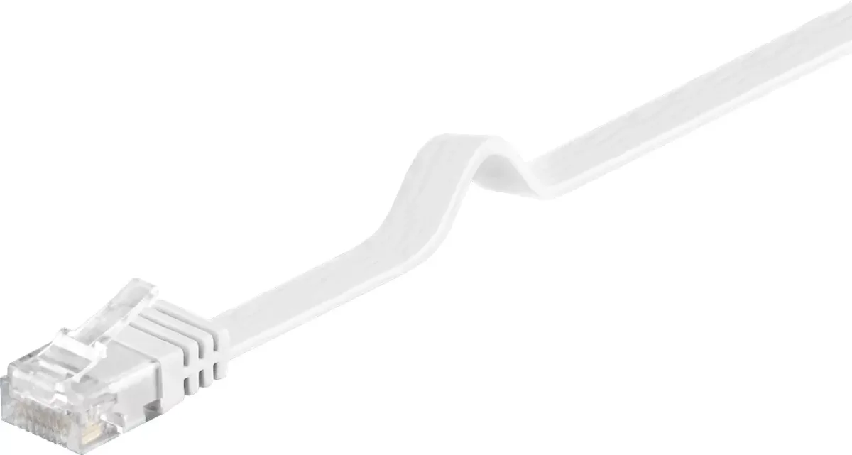 Cablu plat Cat6 UTP 7m 250MHz RJ45 cupru alb Goobay