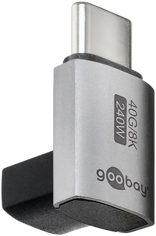 Adaptor USB-C3.1 mama - USB-C tata vertical la 90 scurt Thunderbolt 3 /4 Goobay 74444