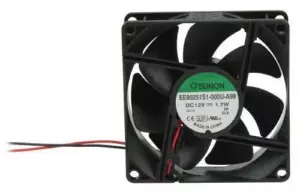 Ventilator 12V 3000RPM 34dB 220mA 80x80x25cm cu 2 fire 1.7W pe lagar Vapo Sunon