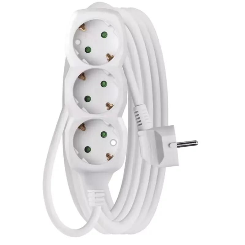 Prelungitor electric 5m 3x Schuko alb P0325R EMOS 3680W conductor cupru 1.5mm2