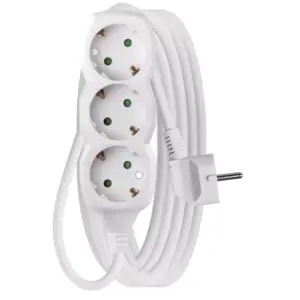 Prelungitor electric 5m 3x Schuko alb P0325R EMOS 3680W conductor cupru 1.5mm2