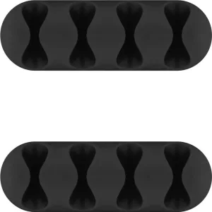 Organizator cabluri 4 sloturi negru set 2buc Goobay 70406