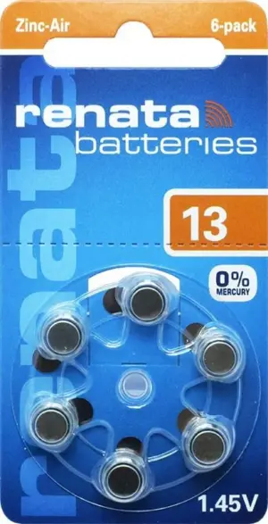 Set 6 baterii auditive ZA13 PR48 13 1.45V Zinc-Air Renata 6buc/blister