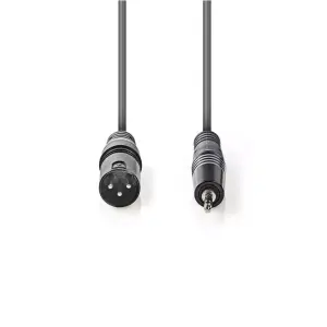 Cablu audio stereo XLR 3-Pin tata - JACK 3.5 mm tata 1.5m gri Nedis