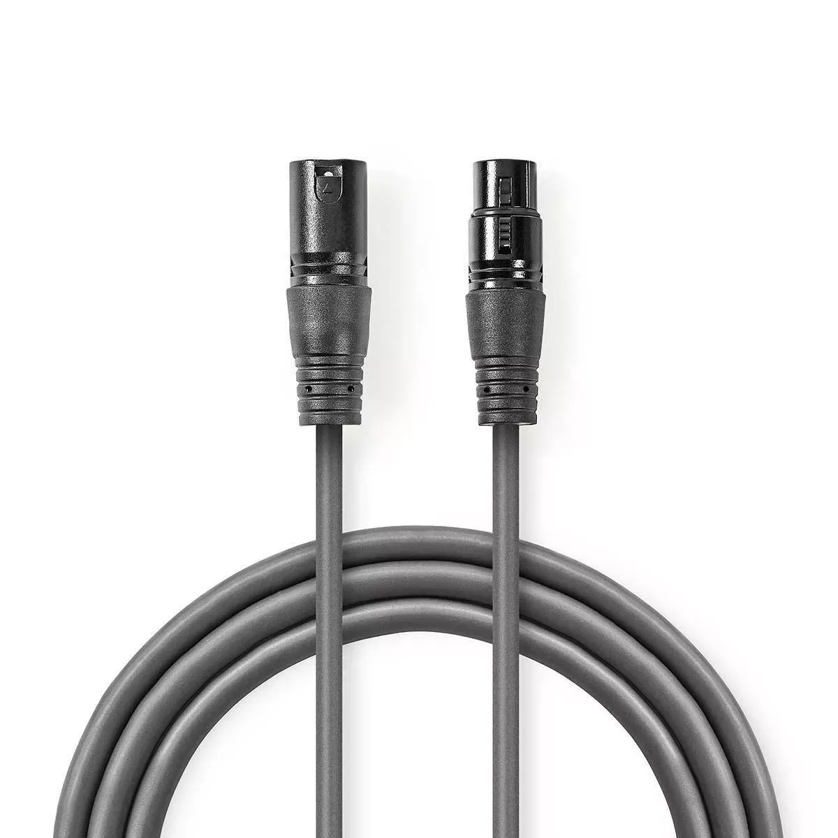 Cablu XLR stereo Nedis XLR 3 pini tata - XLR 3 pini mama 5m gri
