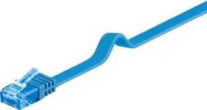 Cablu plat Cat6A UTP 3m 500MHz RJ45 cupru albastru Goobay