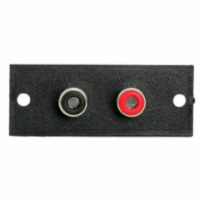 Terminal RCA x2 prize incorporabil 50x20mm rosu /negru M`N`C 05079