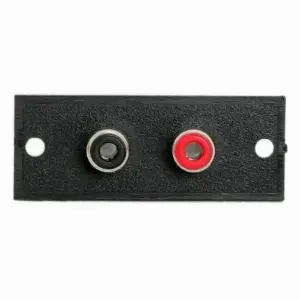 Terminal RCA x2 prize incorporabil 50x20mm rosu /negru M`N`C 05079