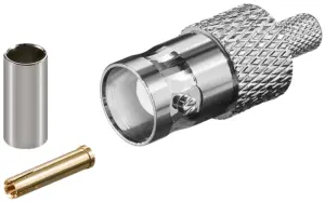 Cuplaj crimp mufa BNC tata pentru cablu RG58/U cu pin de aur 50 ohm Goobay
