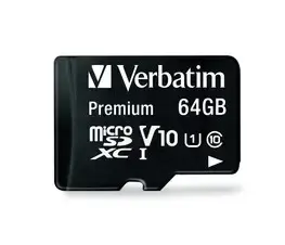 Memorie Premium MicroSDXC Card VERBATIM 64GB Clasa 10 UHS-I U1 44084
