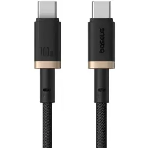 Cablu alimentare /date Baseus Dura Fast Charging Data 2m USB Type-C - USB Type-C 100W braided galben+negru P10377803U01-02