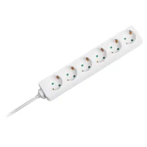 Prelungitor 6 prize 1.5m 3G1.5mm2 alb V-TAC SKU-8760