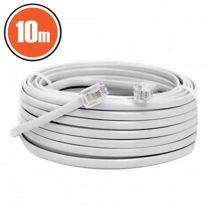 Cablu telefon RJ11 10m Fisa modulara 6P4C - fisa modulara 6P4C alb 20303