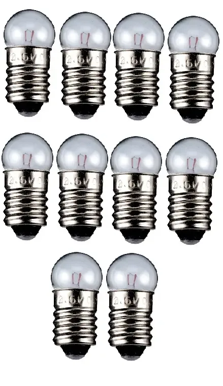 Set 10 becuri E10 3.7V 0.3A glob dulie cu filet E10 Goobay 9324-10
