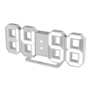 Ceas cu desteptator digital LED 3D 3.14”/ 80mm alb SAL LTC 04