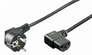 Cablu alimentare PC 2m CEE 7/7 cotit 90 la IEC320-C13 mama cotit 90 negru H03VV-F3G 0.75mm conductor cupru
