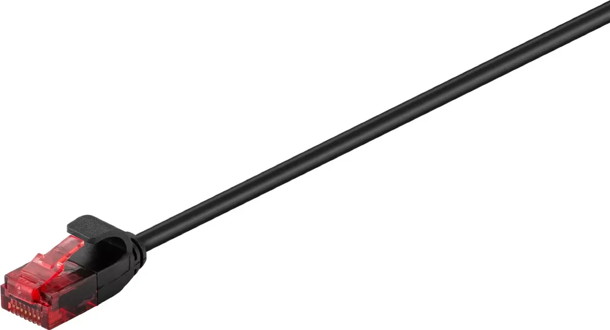 Cablu slim 3.6mm patchcord Cat6 UTP 5m negru 250MHz RJ45 cupru Goobay