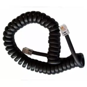 Cablu telefonic RJ10 spiralat 4.2m negru