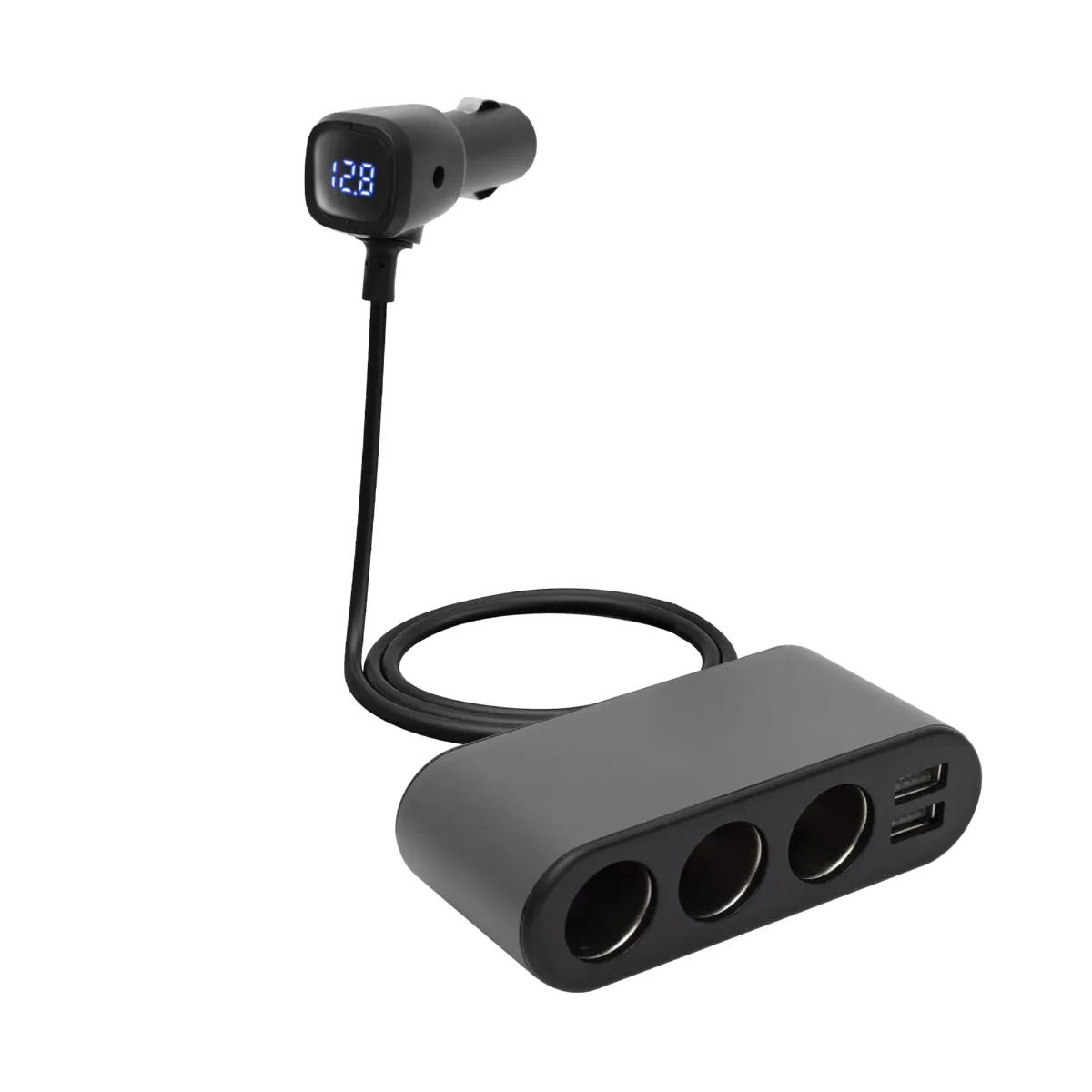 Distribuitor auto 12V /24V 3 prize 80W + 2x USB 3.4A + Voltmetru SAL SAU80W